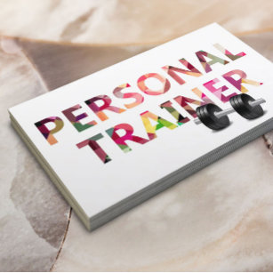Fitness Personal Trainer Geometric Mosaik Text Visitenkarte