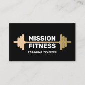 Fitness Personal Trainer Gold Barbell Visitenkarte (Vorderseite)