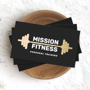 Fitness Personal Trainer Gold Barbell Visitenkarte