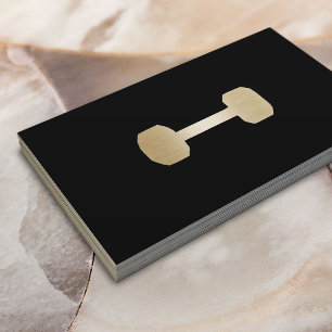 Fitness Personal Trainer Gold Dumbell Minimalistis Visitenkarte
