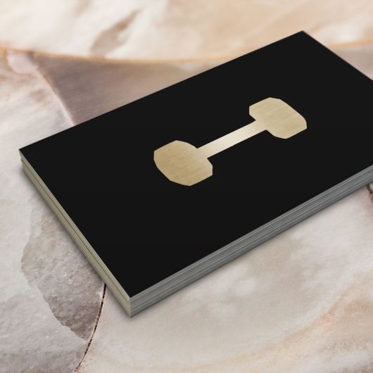 Fitness Personal Trainer Gold Dumbell Minimalistis Visitenkarte