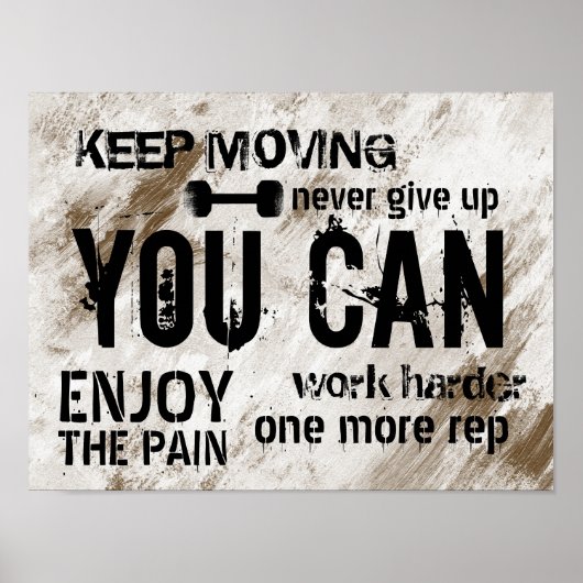 Fitness Personal Trainer Grunge Gym Motivation Poster (Vorne)