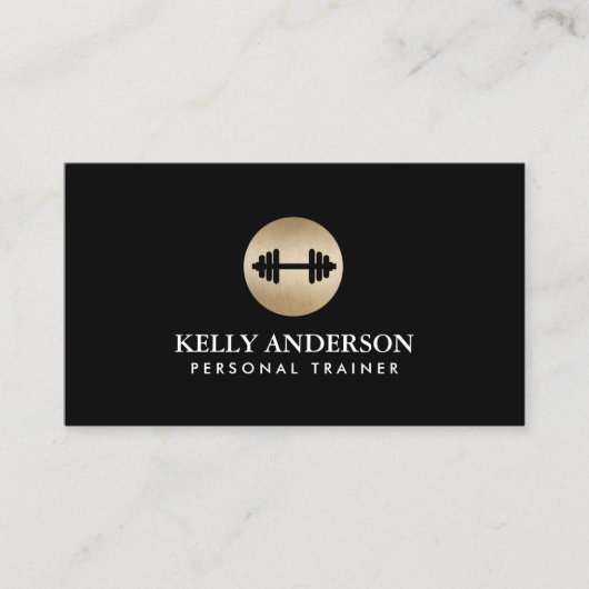Fitness Personal Trainer Klasse Schwarz & Gold Visitenkarte (Vorderseite)