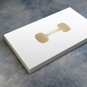 Fitness Personal Trainer Minimal Gold Dumbell Visitenkarte