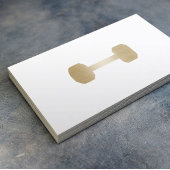 Fitness Personal Trainer Minimal Gold Dumbell Visitenkarte