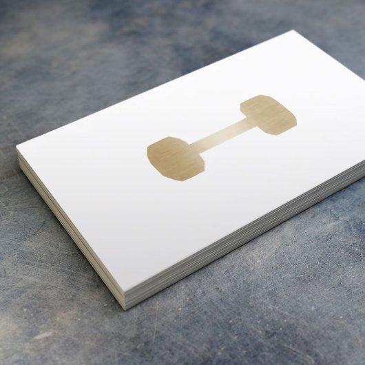 Fitness Personal Trainer Minimal Gold Dumbell Visitenkarte