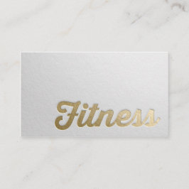 Fitness Personal Trainer Minimal White Gold Emboss Visitenkarte