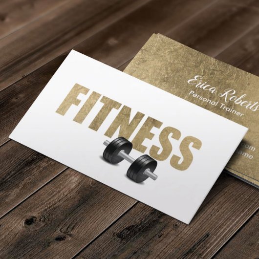 Fitness Personal Trainer Moderne Gold Typografie Visitenkarte