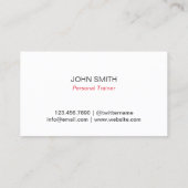 Fitness Personal Trainer Moderne Typografie Visitenkarte (Rückseite)