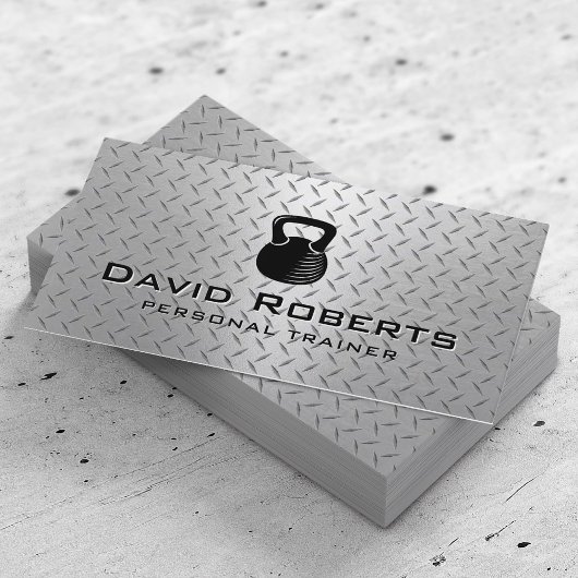 Fitness Personal Trainer Moderner Metallhintergrun Visitenkarte