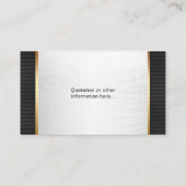 Fitness Personal Trainer Modernes Silver & Metal Visitenkarte (Rückseite)