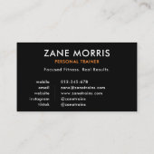 Fitness Personal Trainer Photo Visitenkarte (Rückseite)