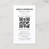 Fitness Personal Trainer QR Code Foto Visitenkarte (Rückseite)