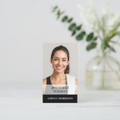 Fitness Personal Trainer QR Code Foto Visitenkarte (Stehend Vorderseite)