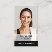 Fitness Personal Trainer QR Code Foto Visitenkarte (Vorderseite)