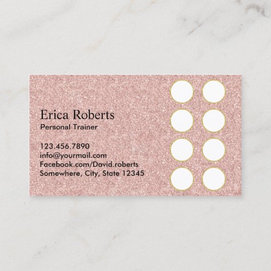 Fitness Personal Trainer Rose Gold Glitzer Loyalit Treuekarte (Rückseite)