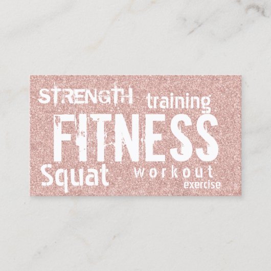 Fitness Personal Trainer Rose Gold Glitzer Loyalit Treuekarte (Vorderseite)