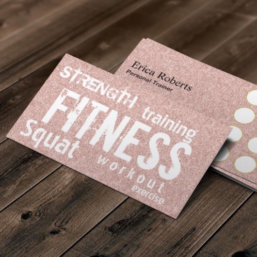 Fitness Personal Trainer Rose Gold Glitzer Loyalit Treuekarte