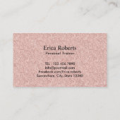Fitness Personal Trainer Rose Gold Glitzer Visitenkarte (Rückseite)