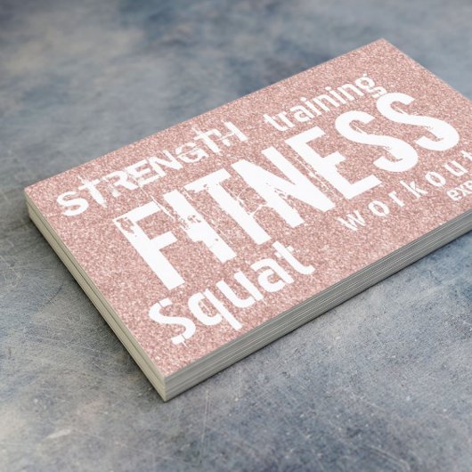 Fitness Personal Trainer Rose Gold Glitzer Visitenkarte