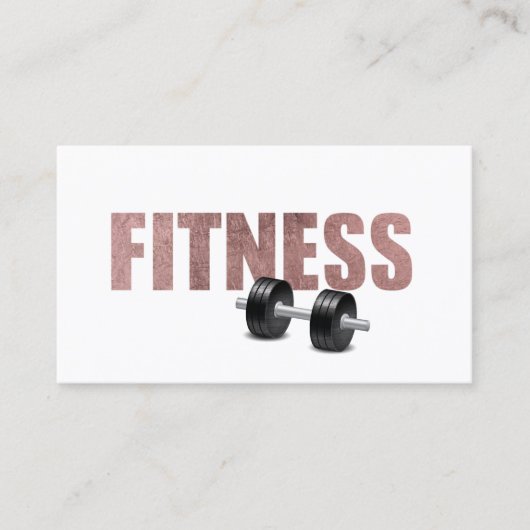 Fitness Personal Trainer Rose Gold Typografie Visitenkarte (Vorderseite)