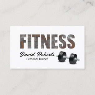 Fitness Personal Trainer Rusty Metal Typografy Visitenkarte