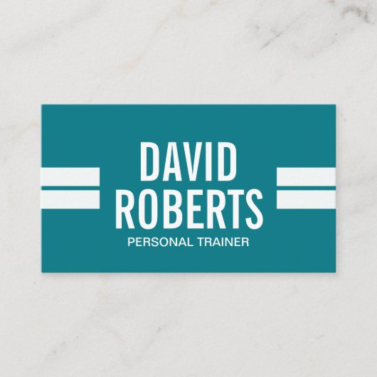 Fitness-persönlicher Trainer-moderne Streifen Visitenkarte (Vorderseite)