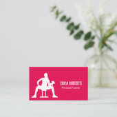 Fitness-persönlicher Trainer-modernes heißes Rosa Visitenkarte (Stehend Vorderseite)