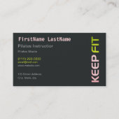 Fitness Pilates Instructor auf weiße Visitenkarte (Vorderseite)