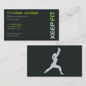 Fitness Pilates Instructor auf weiße Visitenkarte (Vorne/Hinten)