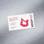 Fitness Pilates Instructor Business Card Magnetische Visitenkarte (Beispiel)