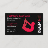 Fitness Pilates Instructor Business Card Visitenkarte (Vorderseite)