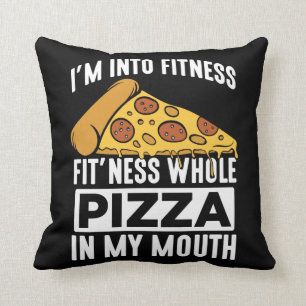 Fitness Pizza Slice Restaurant Lover Gym Feinschme Kissen