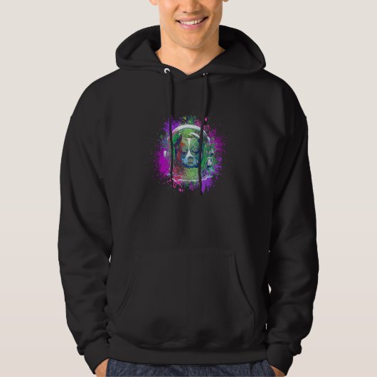 Fitness Psychedelic Artwork Goa Tech Astronaut Rai Hoodie (Vorderseite)