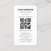 Fitness-QR-Code Personal Trainer Profi Visitenkarte (Rückseite)