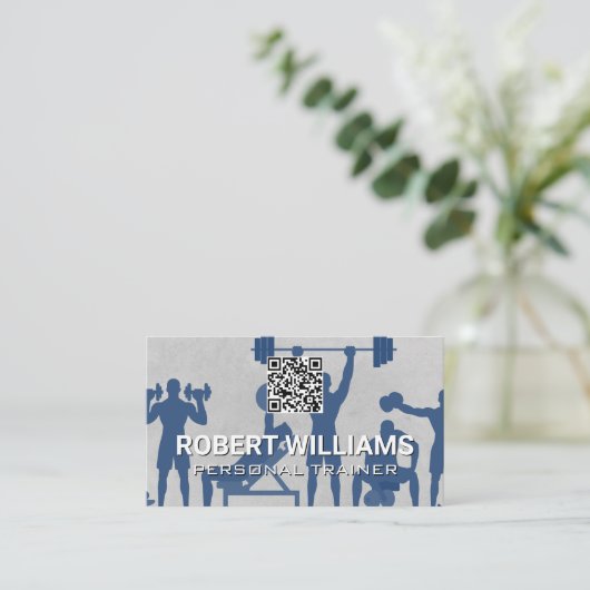 Fitness | QR-Code Visitenkarte (Stehend Vorderseite)