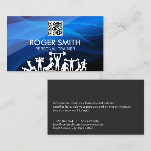 Fitness | QR-Code Visitenkarte (Vorne/Hinten)