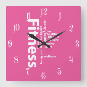 Fitness Quadratische Wanduhr