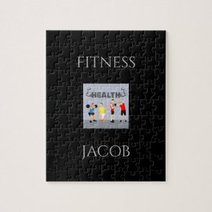 Fitness Rätsel in Schwarz mit individuelle Name. Puzzle