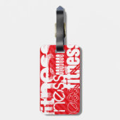 Fitness; Rote Streifen Gepäckanhänger (Rückseite vertikal)