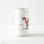 Fitness Santa Beer Stein Bierglas (Vorderseite Links)