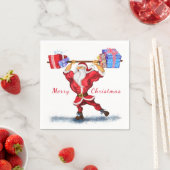 Fitness Santa Claus Napkins Serviette (Beispiel)
