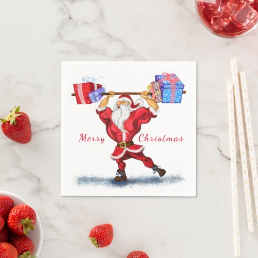 Fitness Santa Claus Napkins Serviette (Beispiel)