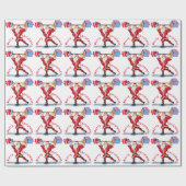 Fitness Santa Funny Weihnachtsgeschenkpapier Geschenkpapier (Flach)