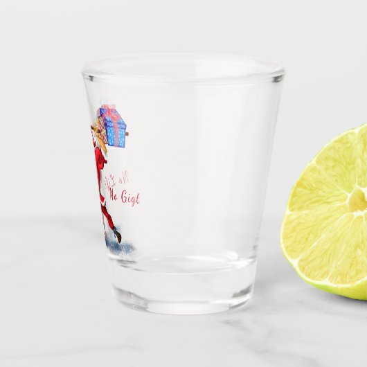 Fitness Santa Shot Glass Funny Schnapsglas (Rechts)