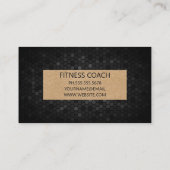 Fitness | Schwarz Geometrisch | Brown Paper Visitenkarte (Rückseite)