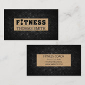 Fitness | Schwarz Geometrisch | Brown Paper Visitenkarte (Vorne/Hinten)
