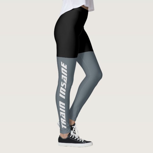 Fitness Schwarz und Grau Leggings (Rechts)