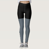 Fitness Schwarz und Grau Leggings (Vorderseite)