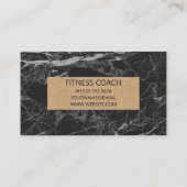Fitness | Schwarzer Marmor | Brown Paper Visitenkarte (Rückseite)